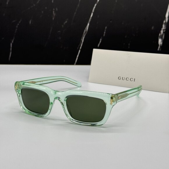 NEW GUCCI SUNGLASSES GG1524S 004 GREEN UNISEX EYEWEAR - Picture 1 of 8
